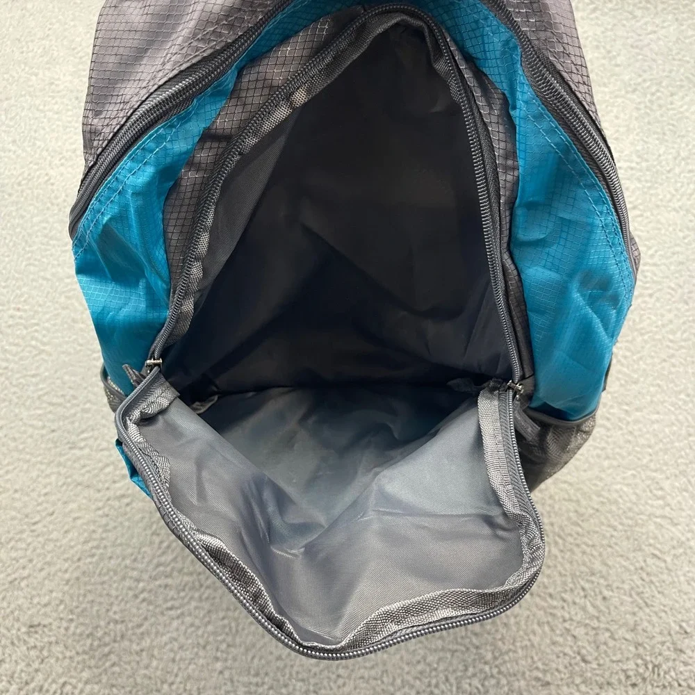 EASYFUN Packable Blue Grey Unisex One Size Hiking Travel Backpack Ripstop Nylon